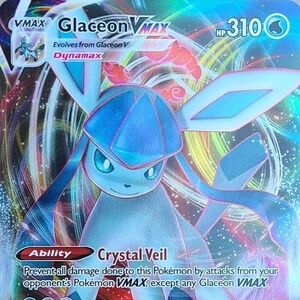 Glaceon VMAX 041/203 Pokemon TCG Evolving Skies Holo Ultra Rare, Mint